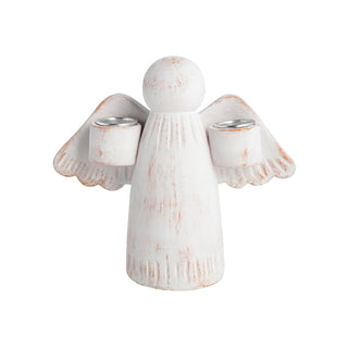 Mud Pie Candle Holder, 5 1/2" x 6 1/4", White