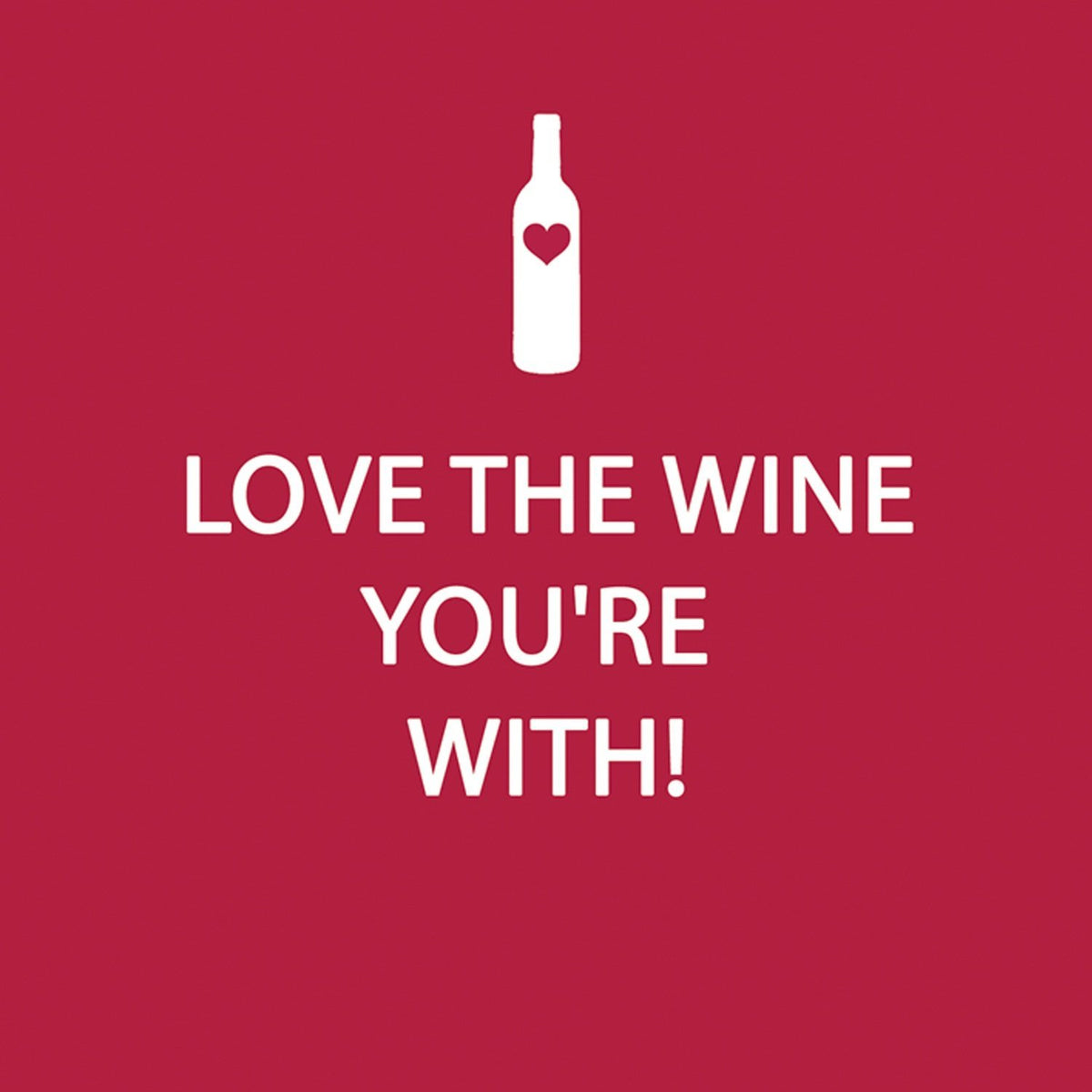 Paperproducts Design Disposable Napkin, 5" x 5", Love the Wine You're With