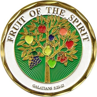 Eagle Crest Jesus Christ Bible Religious "Fruit Of The Spirit..." Galatians 5:22-23 - Good Luck Double Sided Collectible Challenge Pewter Coin