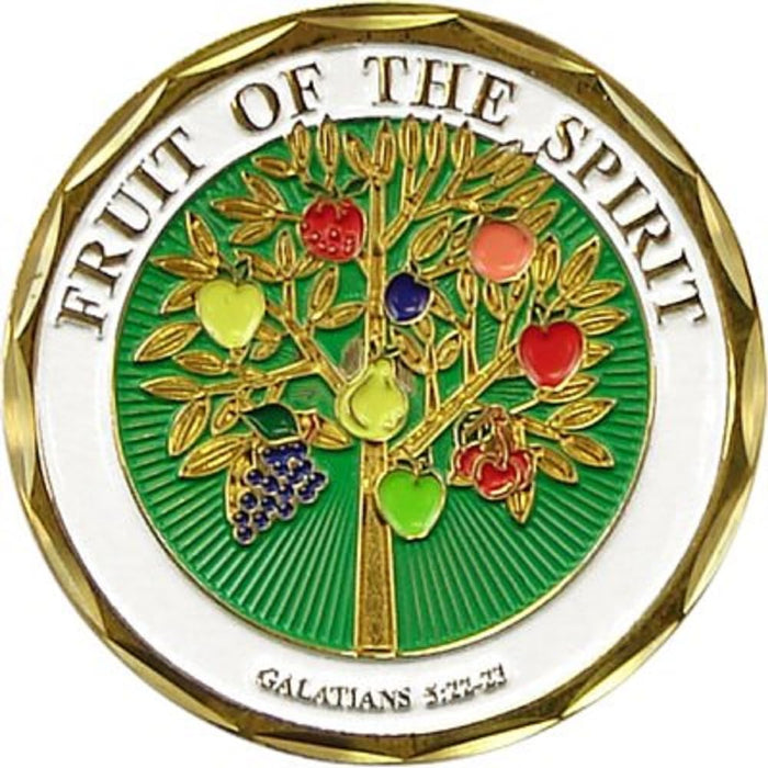 Eagle Crest Jesus Christ Bible Religious "Fruit Of The Spirit..." Galatians 5:22-23 - Good Luck Double Sided Collectible Challenge Pewter Coin