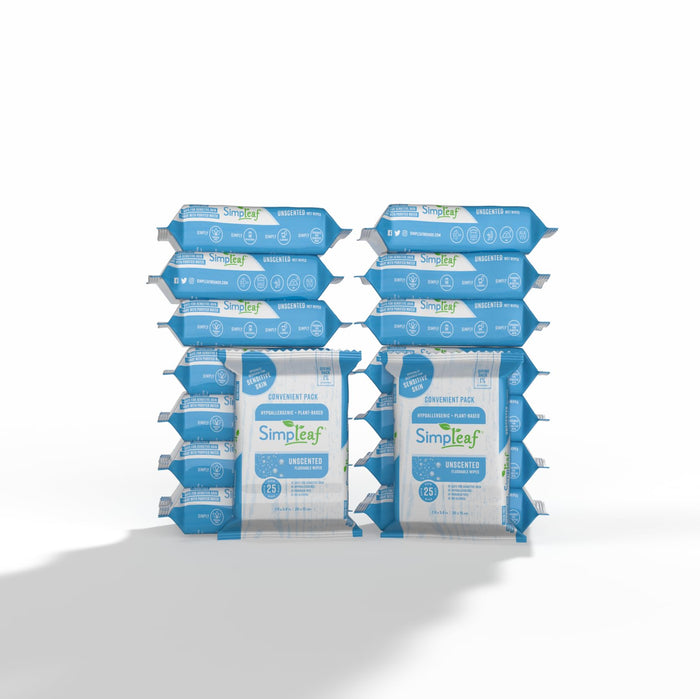 Simpleaf Skin Cleaning Wipe, 25 Count (Pack of 16)
