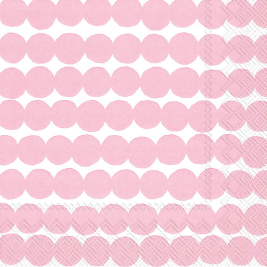 Boston International IHR Marimekko 20-Count Luncheon 3-Ply Paper Napkins, 6.5 x 6.5-Inches, Rasymatto White Rose