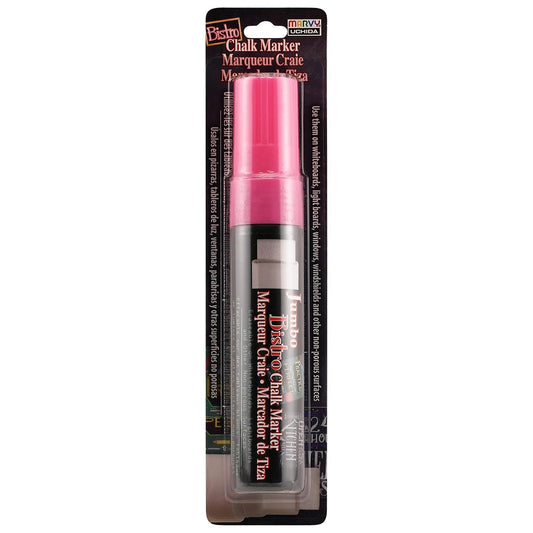 Uchida 481-C-F9 Marvy Jumbo Broad Point Tip Bistro Chalk Marker, Fluorescent Pink