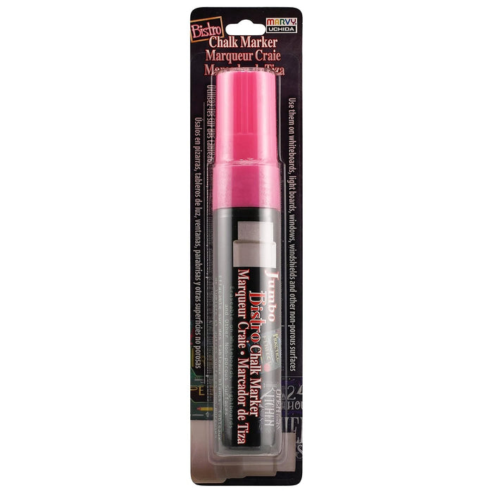 Uchida 481-C-F9 Marvy Jumbo Broad Point Tip Bistro Chalk Marker, Fluorescent Pink