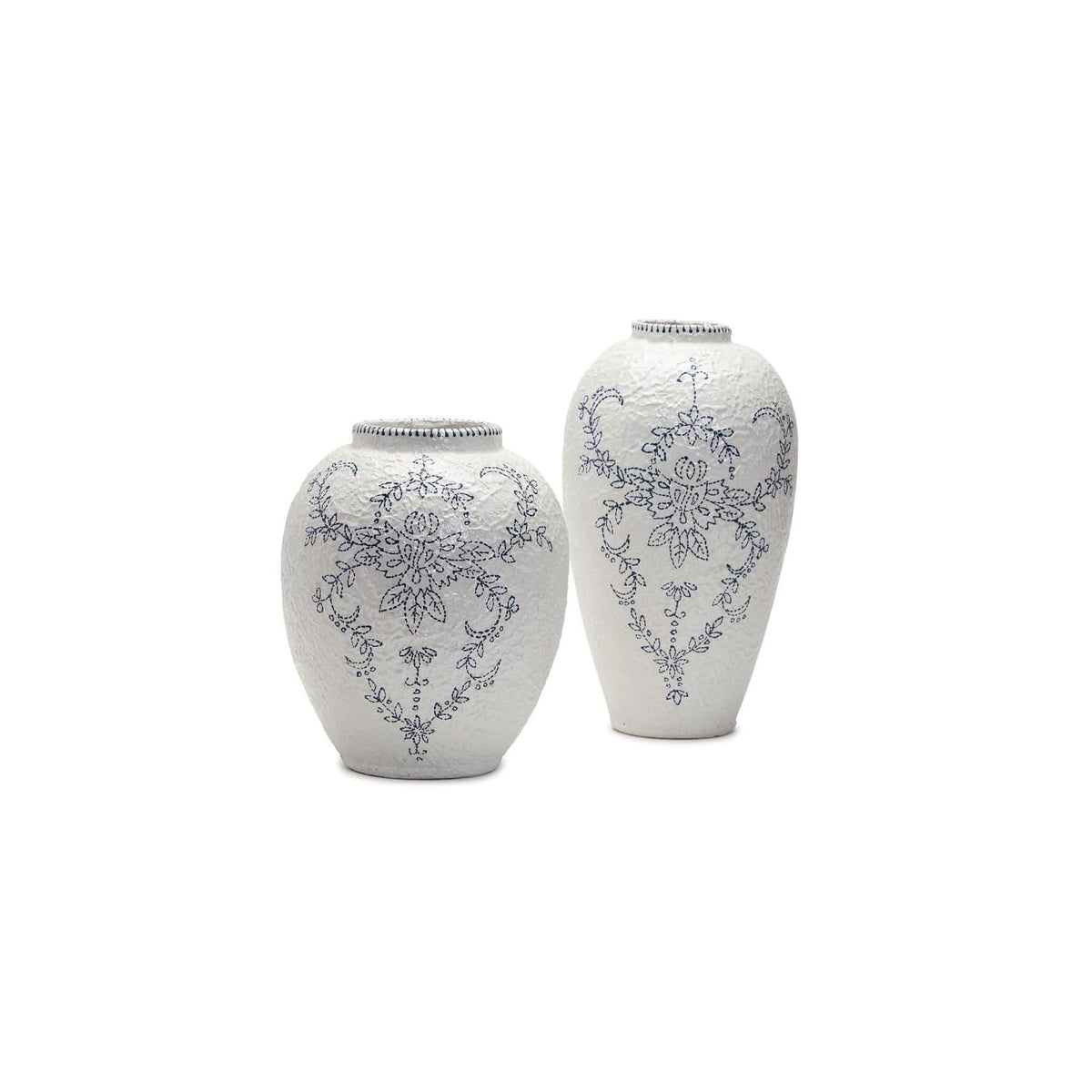 Two's Company Vase, Blue and White