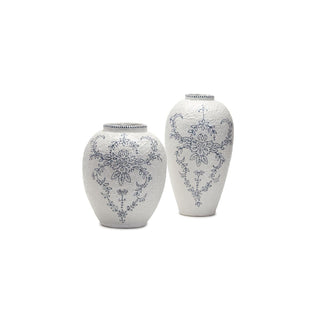 Two's Company Vase, Blue and White