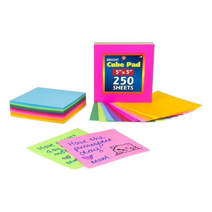 Hygloss Sheet Paper, 5" x 5", 250 Sheets, 10 Assorted Colors