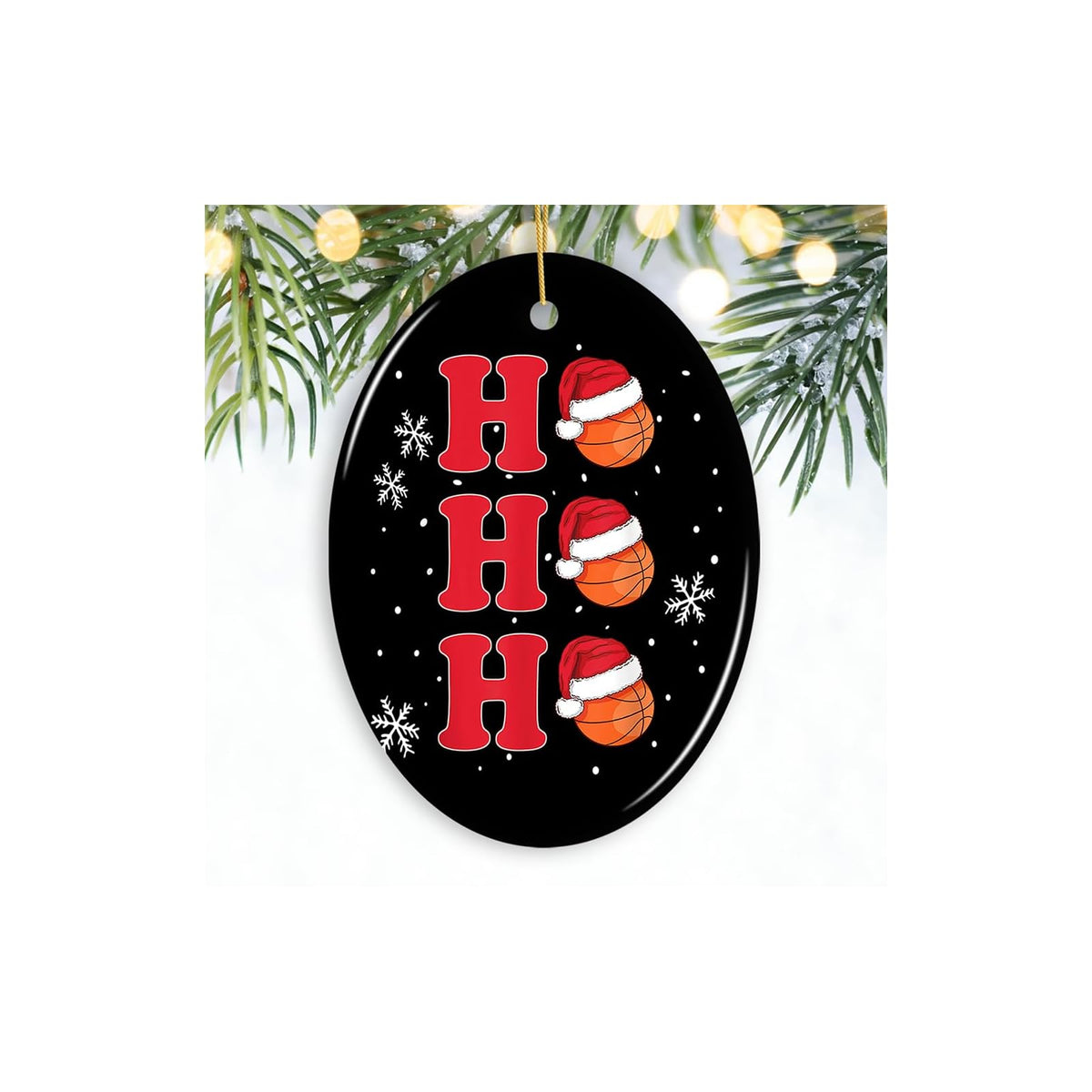 OrnamentallyYou Hanging Ornament, 3 Inches, Basketball Christmas Ornament