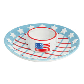Mud Pie Dishware Plate, 1 3/4" x 10 3/4", Blue