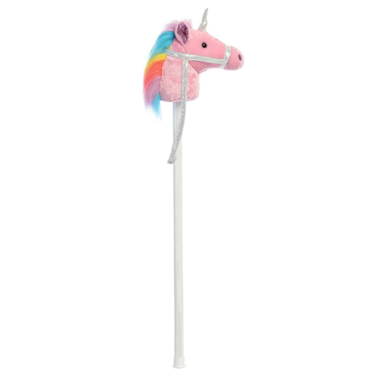 Aurora World Giddy-Up Stick Unicorn With Sound Plush Pink