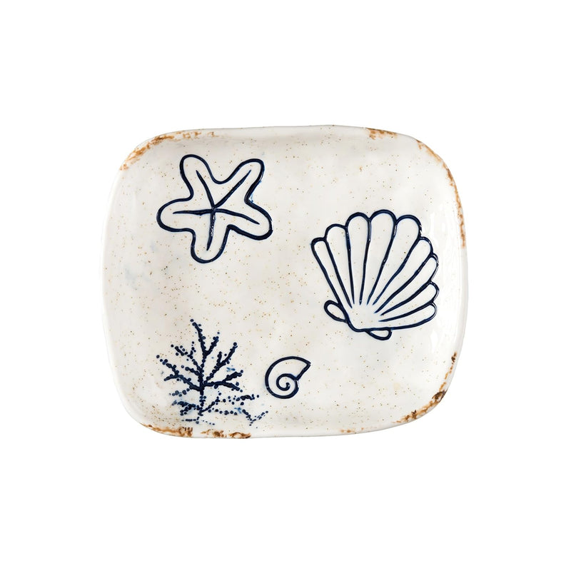 Beachcombers Shell and coral Plate, 7.56-inch Length, Kitchen Accessories