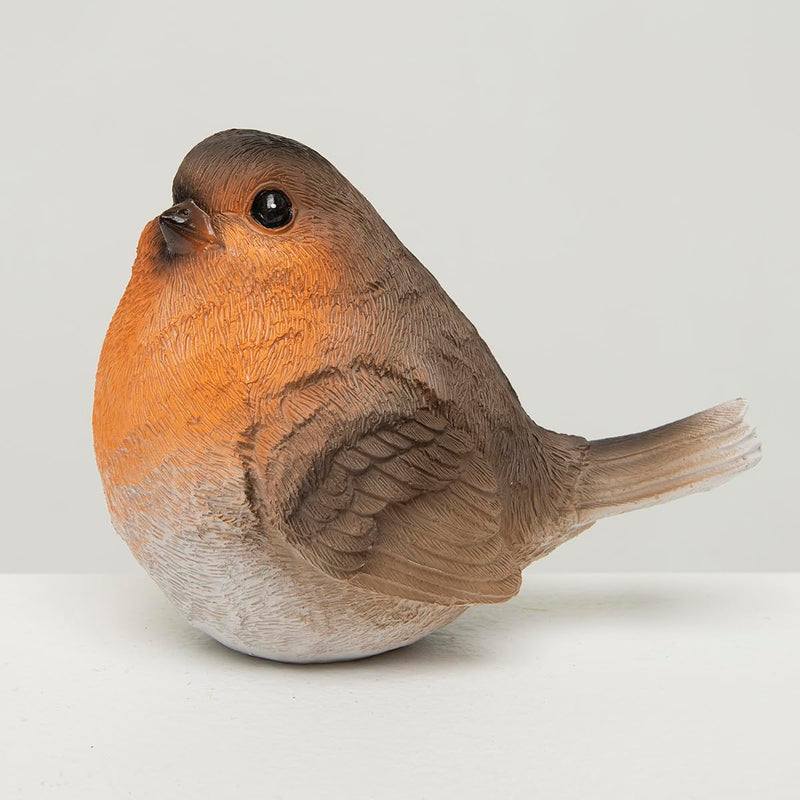 Meravic Resin Bird Robin Figurine, 4.5-inch Length, Rust and Brown, Tabletop Decoration