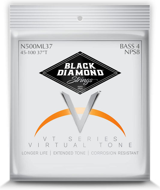 Black Diamond Strings® N500ML37 4 String Bass Nickel Rd MedLt/Long Scale .045NR.065NR.080NR.100NR