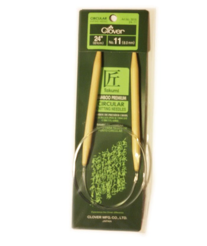 Clover Takumi Bamboo Circular 24-Inch Knitting Needles, Size 11 (3016/24-11)