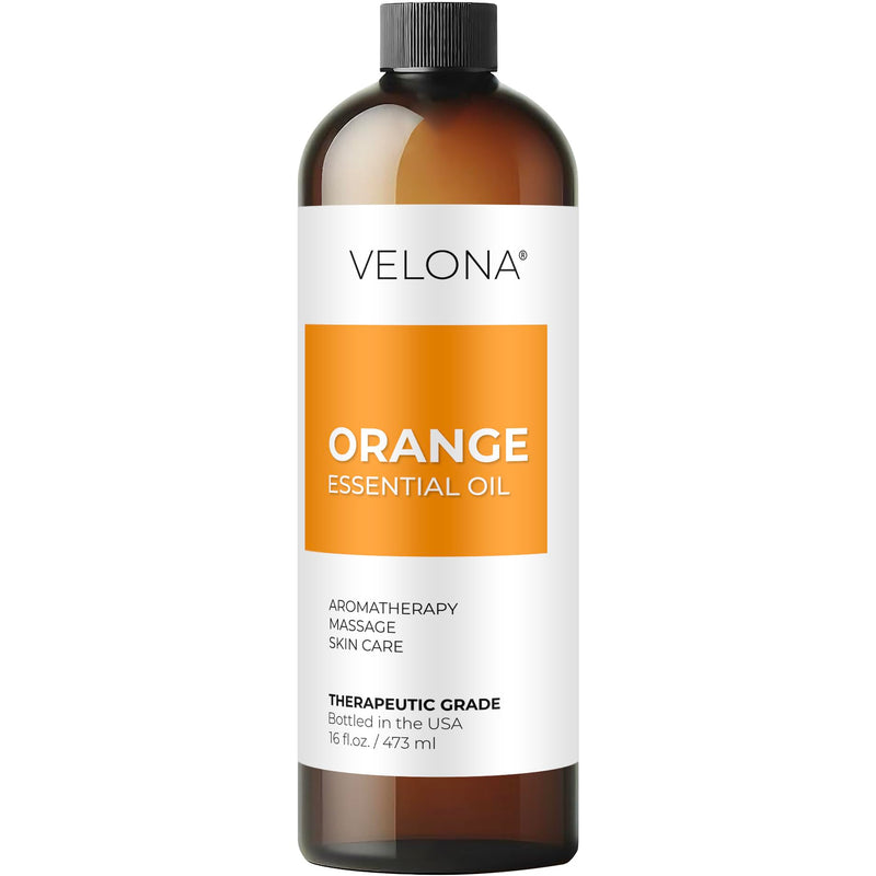 Orange Essential Oil by Velona - 16 oz | Therapeutic Grade for Aromatherapy Diffuser Undiluted