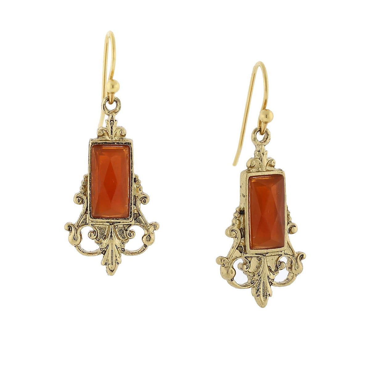 1928 Jewelry Company Earring, 1.38"L x 0.54"W, Brown