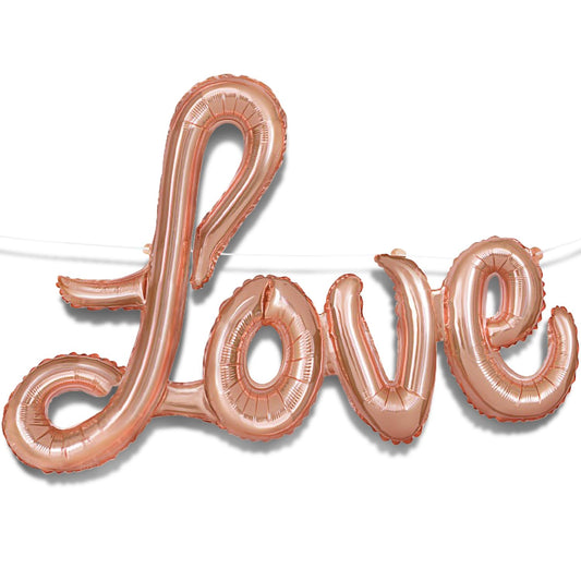 Unique Industries LOVE Foil Letter Balloon Banner - 36" | Rose Gold | 1 Pc