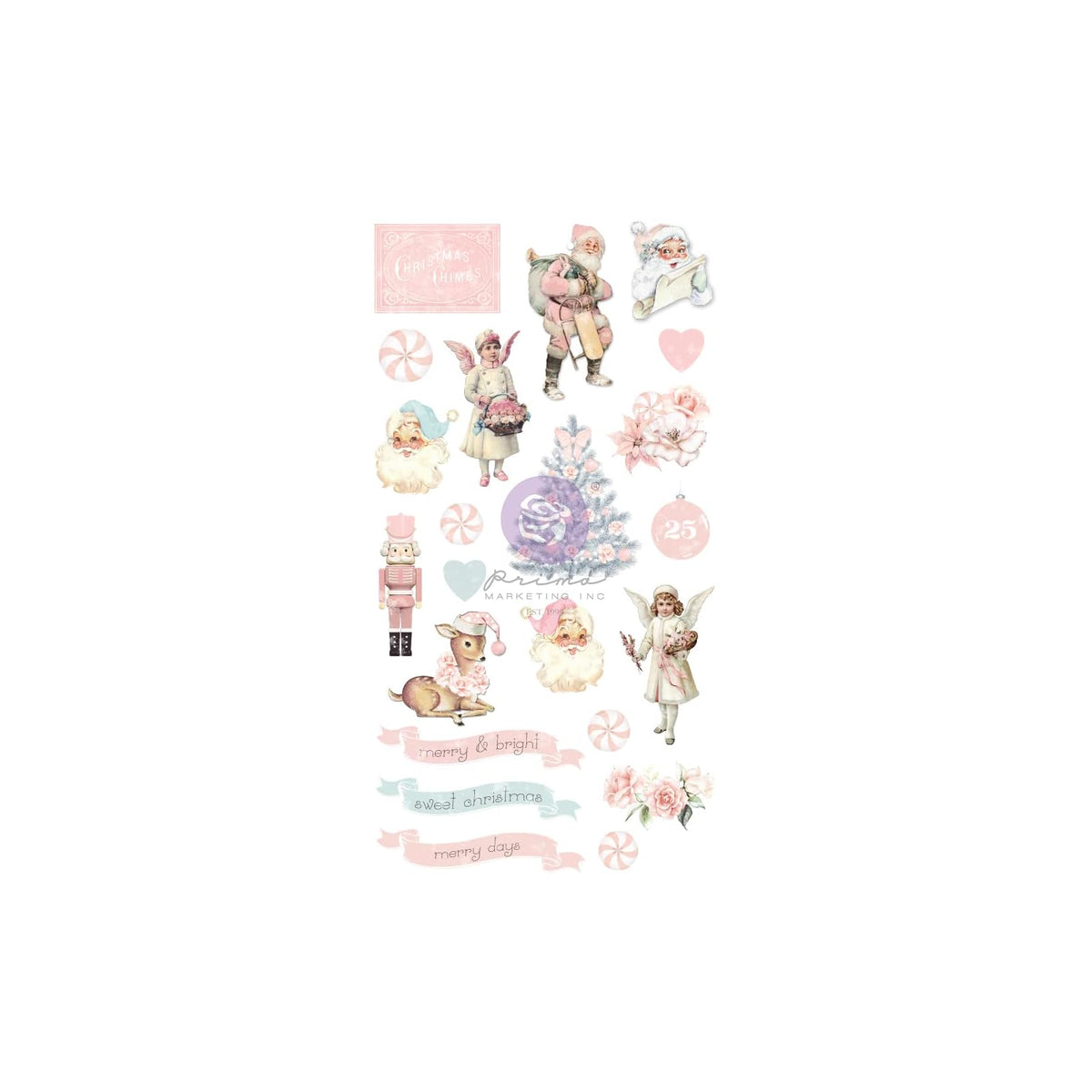 PRIMA MARKETING INC Sticker Decal, Christmas Sparkle Puffy Stickers-22 pcs, Chri