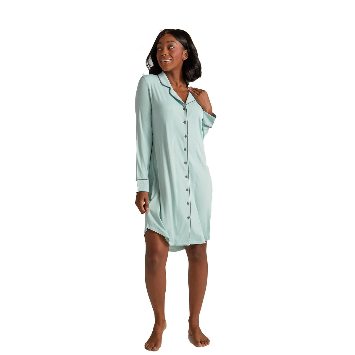 Faceplant Dreams Nightgown Nightshirt, Small, Aqua Mist