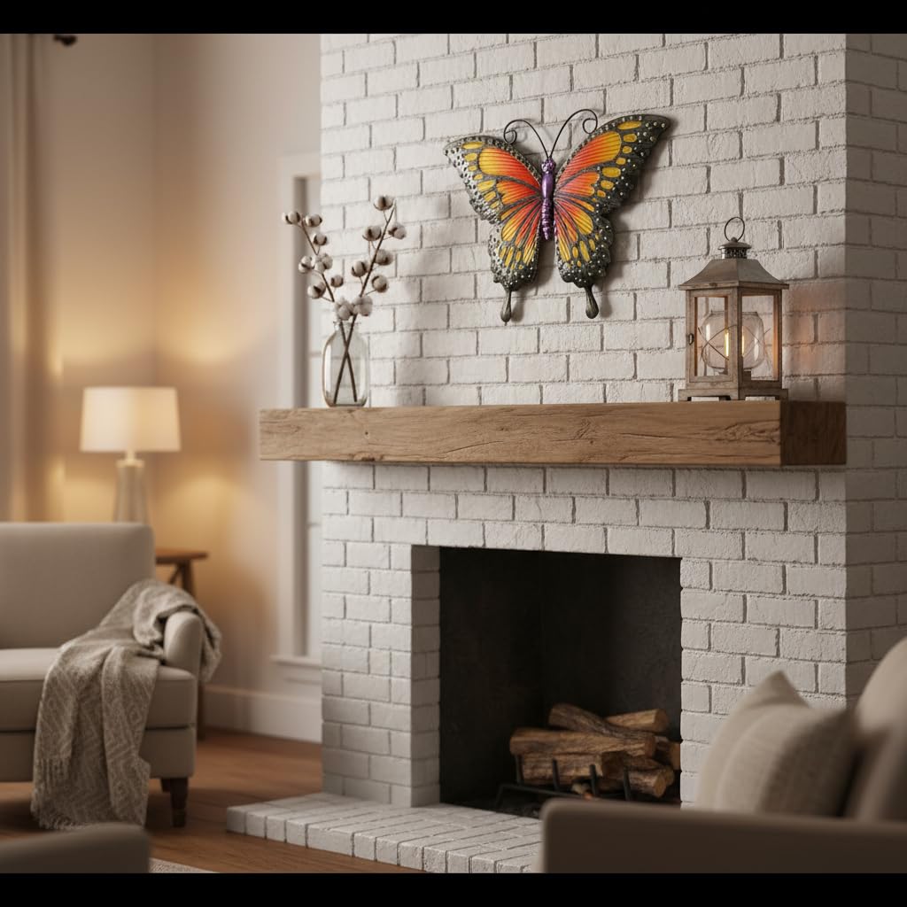 Comfy Hour Travel on Wings Collection 12" Metal Art Butterfly Wall Decor