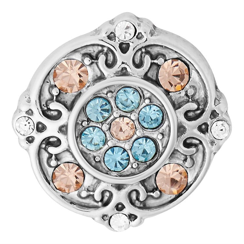 Ginger Snaps Petites Cheyenne, 12 Millimeter, Aqua, Rhodium Plated, Women, Jewelry and Accessories