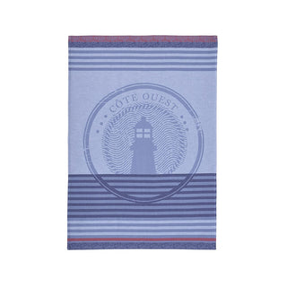 Coucke French Cotton Jacquard Towel, Lighthouse, 20-Inches by 30-Inches, Blue, 100% Cotton