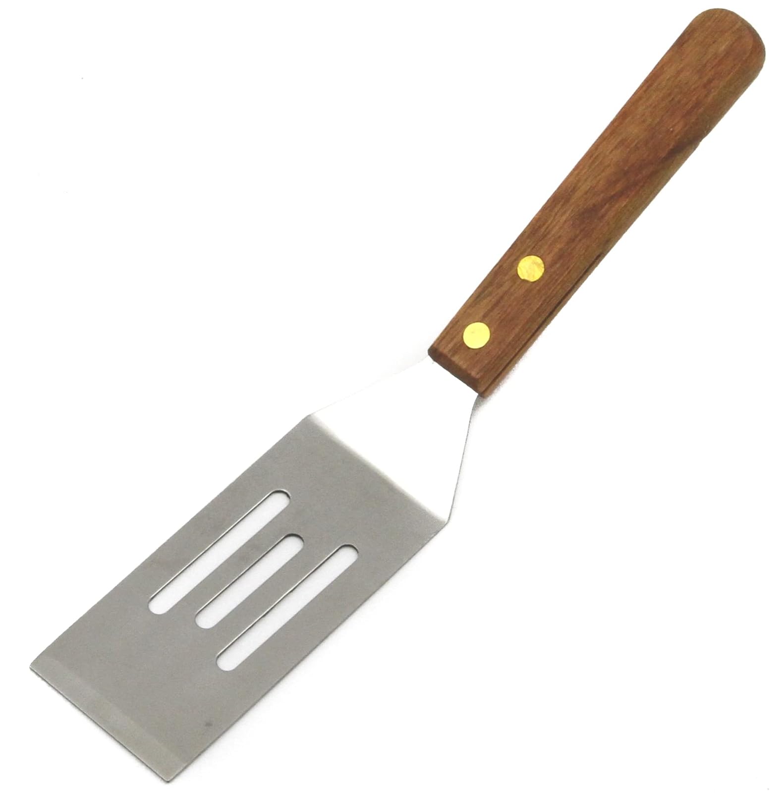 Chef Craft Select Stainless Steel with Wooden Handle Slotted Cookie Spatula, 8 inch, Natural