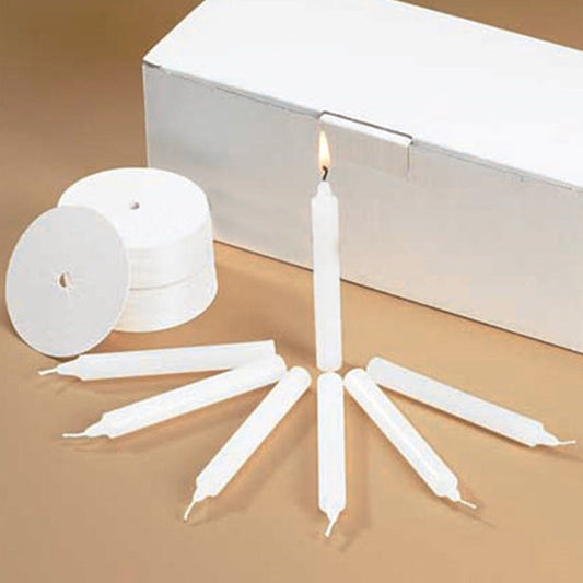 Creative Brands Church Vigil Devotional Unscented 1/2 x 4 1/4 Inch White Candle with Drip Protector - 50 per Box