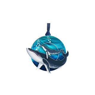 Beacon Design Hanging Ornament, Blue, Humpback Mom and Calf
