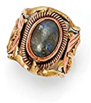 Anju Jewelry Janya Collection Mixed Metal Cuff Ring with Labradorite Stone