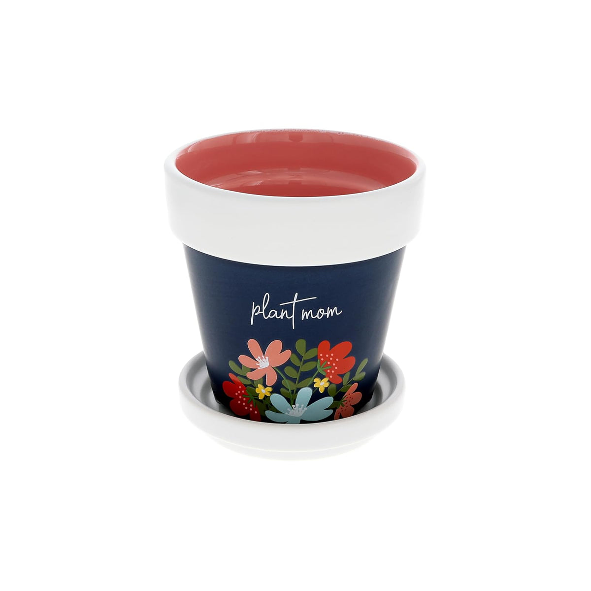 Pavilion Gift Company Planter, 4", White, Blue, Pink