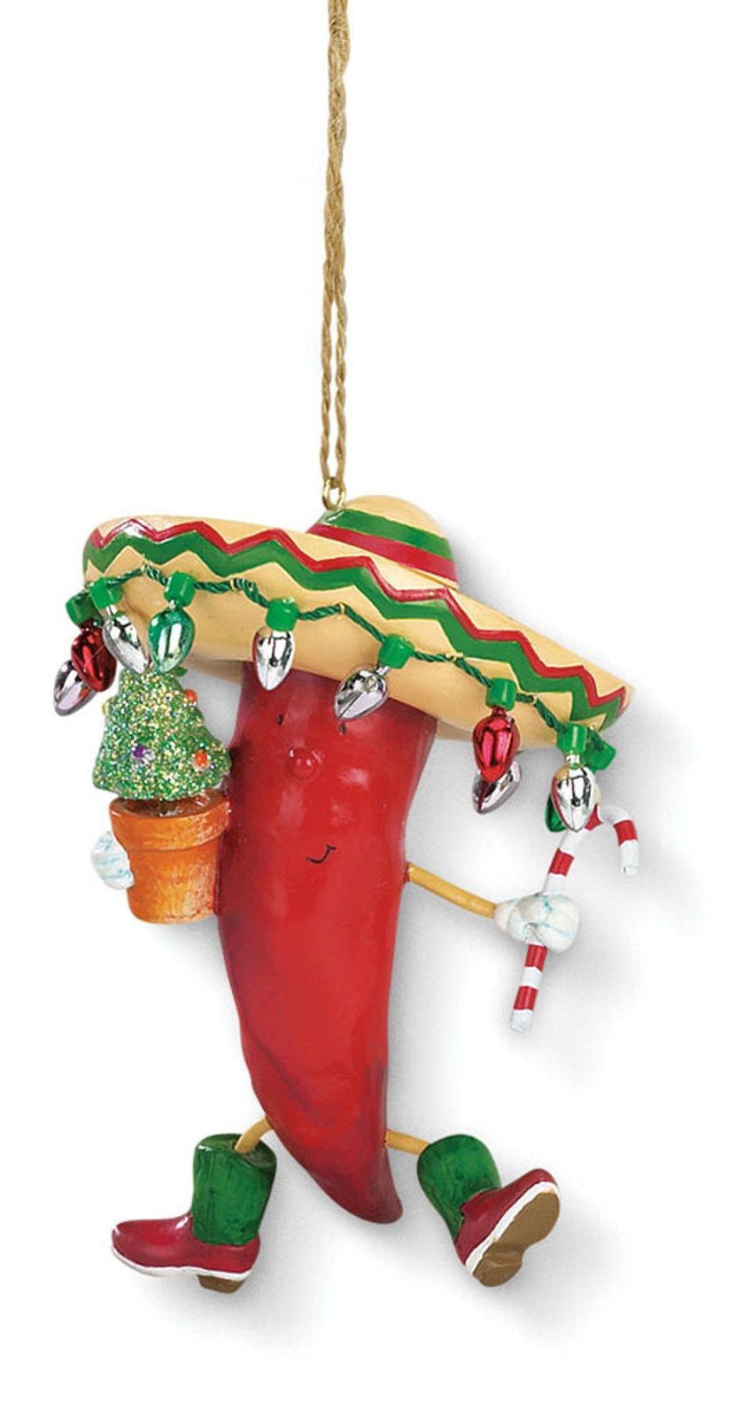 Cape Shore Hanging Ornament, 4 Inches Tall, Gold,red