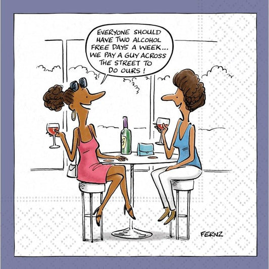 DESIGN DESIGN Alcohol Free Days Beverage Napkin, Party Supplies