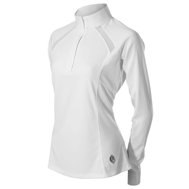 Equinavia Ingrid Womens Equestrian Long Sleeved Show Shirt with Cooling Mesh - White - 2X