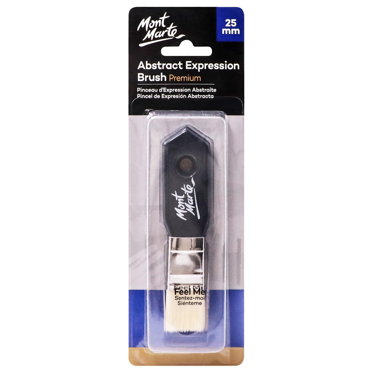 Mont Marte MPB0101 Paint Brush, Width 1.0 inches (25 mm), for Dynamic Strokes, Easy to Hold Handle, [Abstract Expression Brush Premium 1.0 inches (25 mm), Short Brush