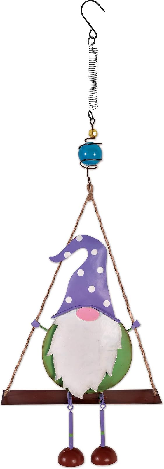 Sunset Vista Designs 93785 Gnome Hanging Bouncy (Purple Hat Swing, 23-inch Height)