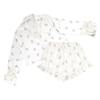 Bella Sleep + Spa Pajamas, X-Large, White Rings