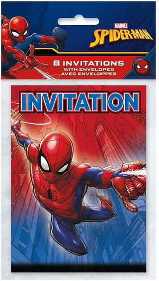 Unique Industries Spiderman Invitation Cards - 8 Pcs