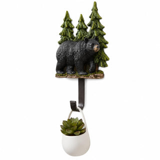 Comfy Hour 8 Inch Black Bear Wall Hook, Forest Animal Decor