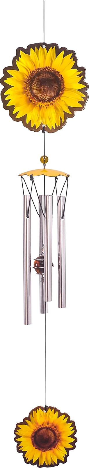 Spoontiques Sunflower Wind Chime - Garden D‚àö¬©cor - Decorative Chimes for Yard and Garden Decoration