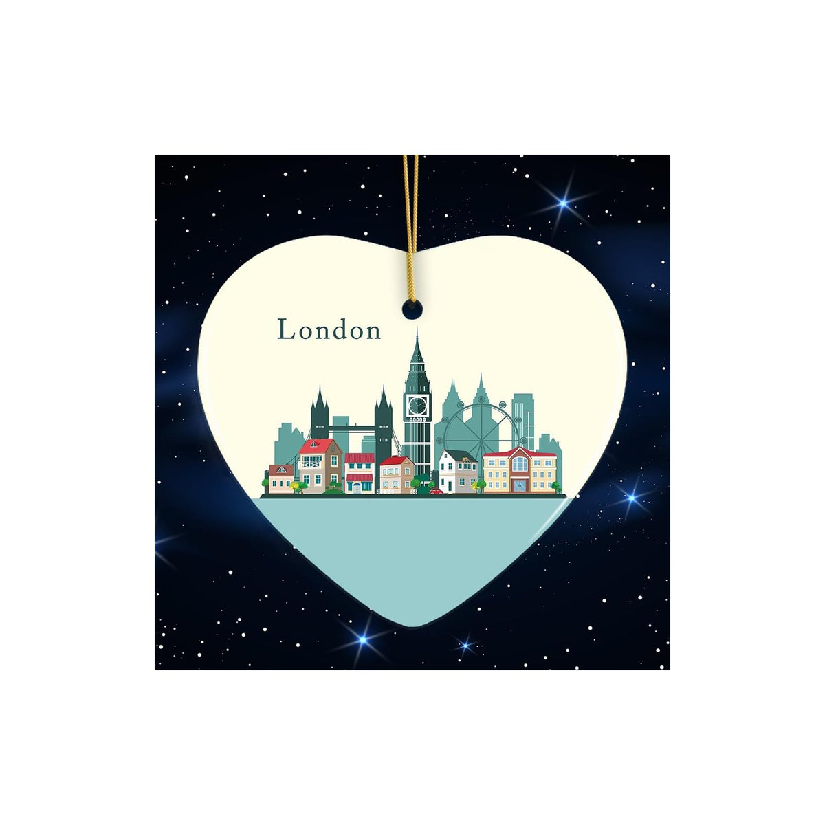 OrnamentallyYou Hanging Ornament, 3 inches, London Ornament, England Landmark Ch