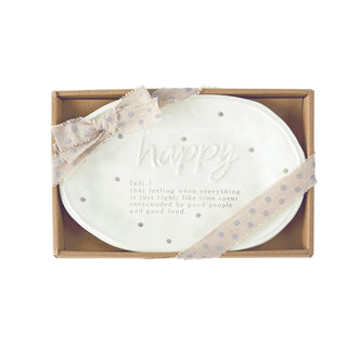 Mud Pie Dishware Plate, 7 1/2" x 10 1/2", White