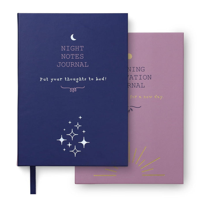 IF Blank Book, Purple/Navy, Night Notes / Morning Motivation Journal