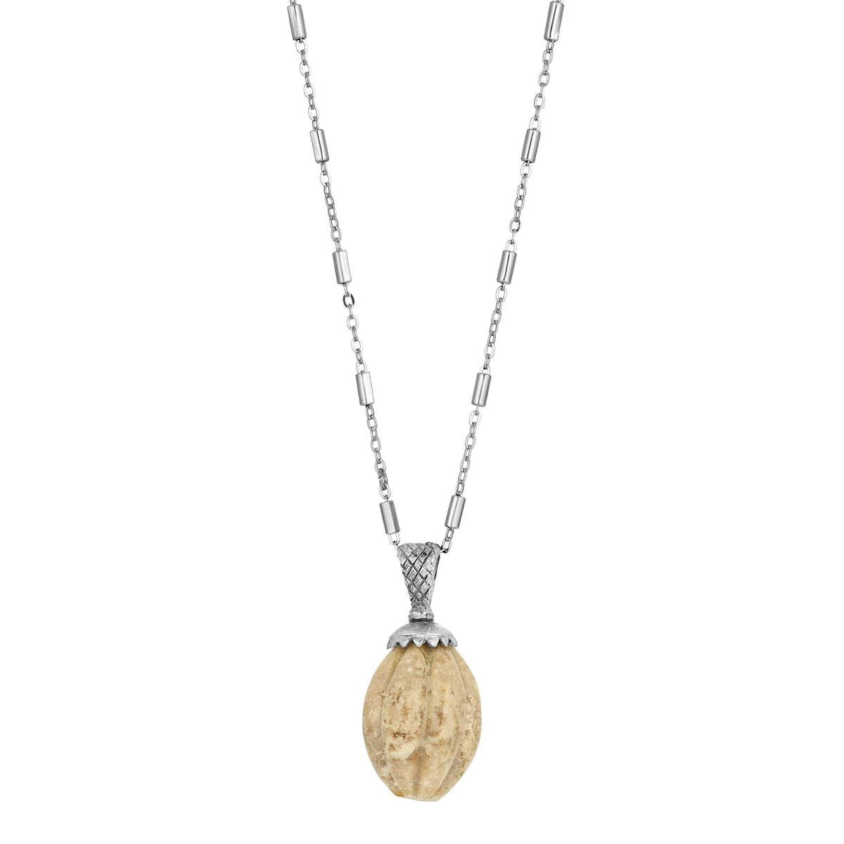 1928 Jewelry Company Necklace, 26"L x 1.58"H x 0.73"W, Riverstone