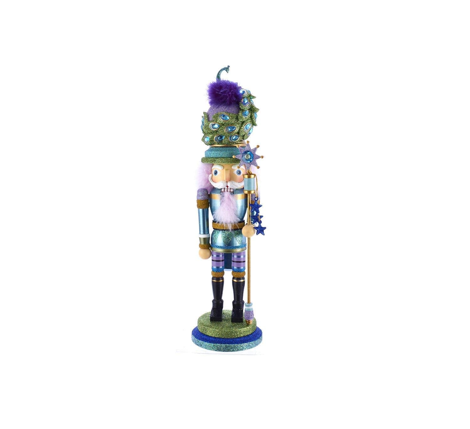Kurt Adler 17.5-inch Hollywood Peacock Hat Nutcracker