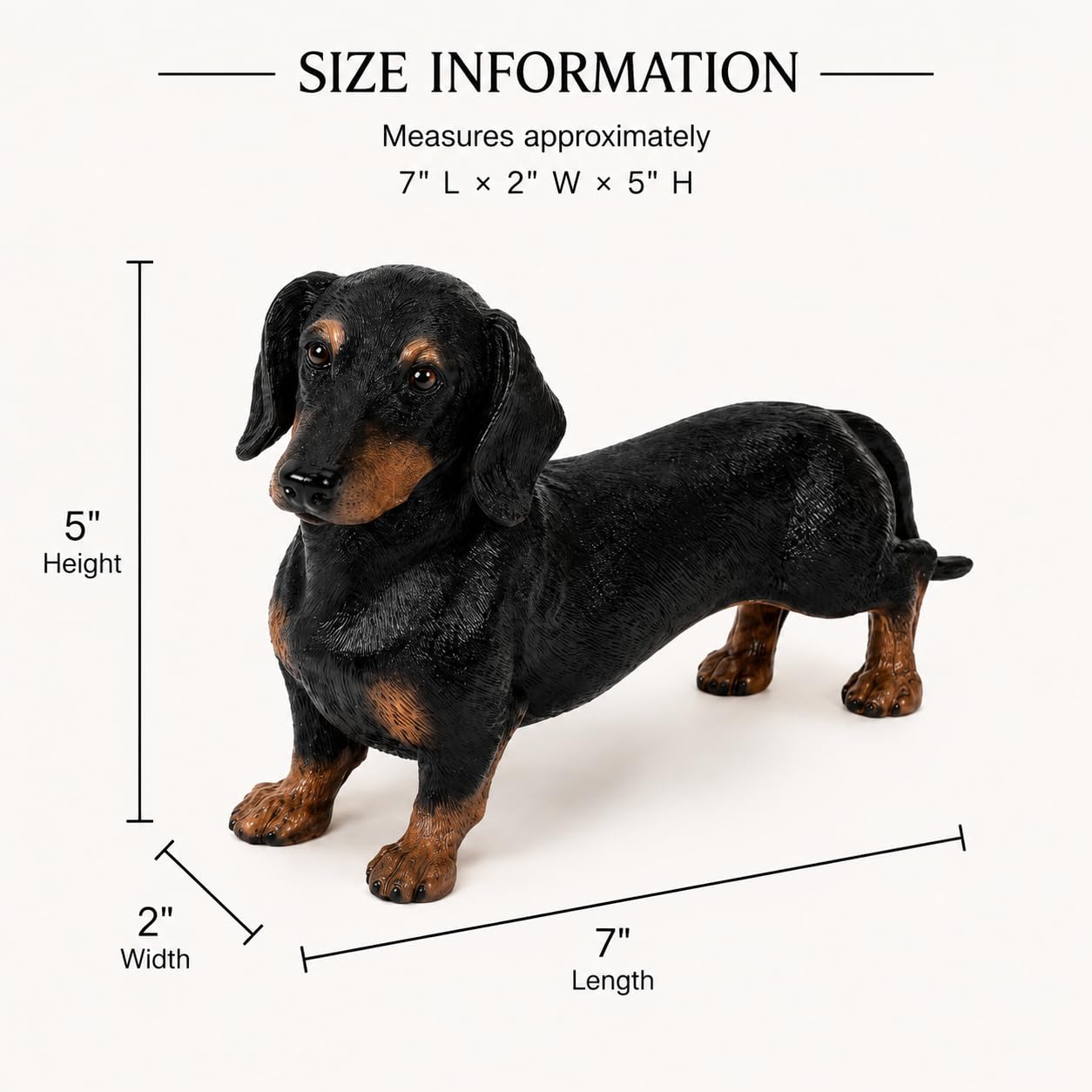 Comfy Hour 7 Inch Dachshund Statue, Realistic Dog Figurine