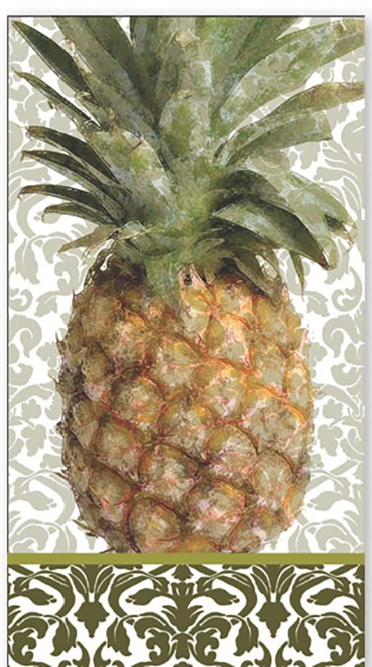 Boston International Ideal Home Range 16-Count 3-Ply Paper Guest Towel Napkins, Exotic Pineapple