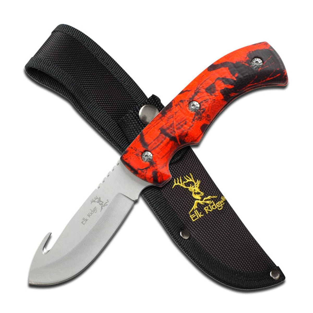 Elk Ridge Knife, 3.5", Red Camo