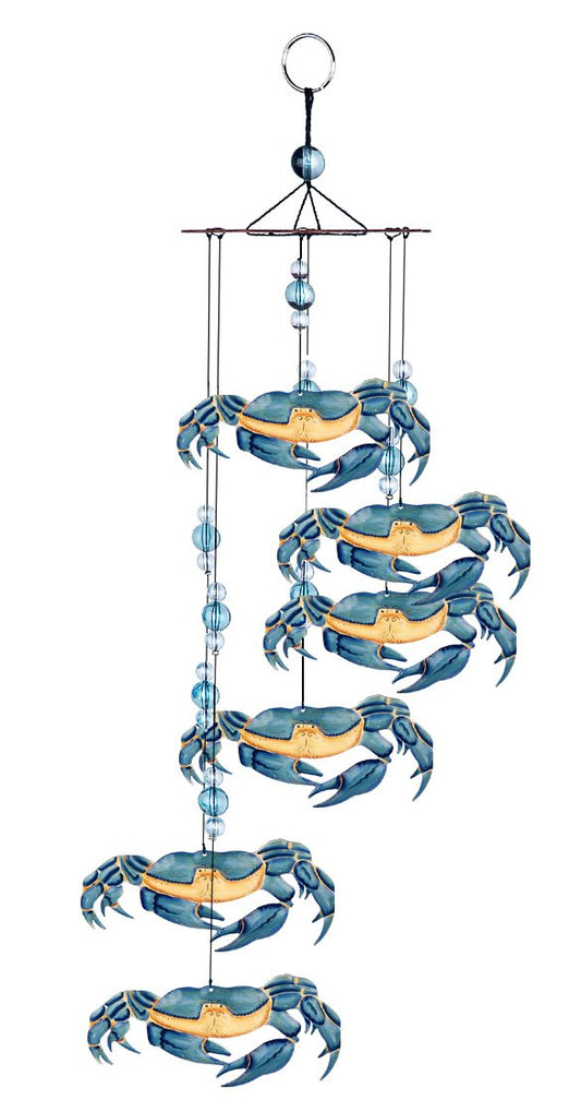 Sunset Vista Designs Kathy Hatch Great Outdoors Land and Sea Collection 18" Garden Wind Chime - Blue Crab