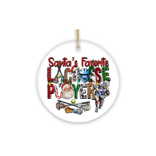 OrnamentallyYou Hanging Ornament, Santa's Favorite Lacrosse Player Christmas Orn